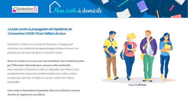 Continuité pédagogique : Mon école à domicile