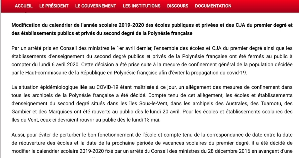   Modification du calendrier de l’année scolaire au Conseil des ministres du 06 mai