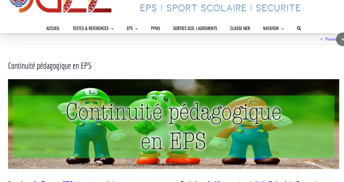 Continuité pédagogique : le site de l'EPS (DGEE)
